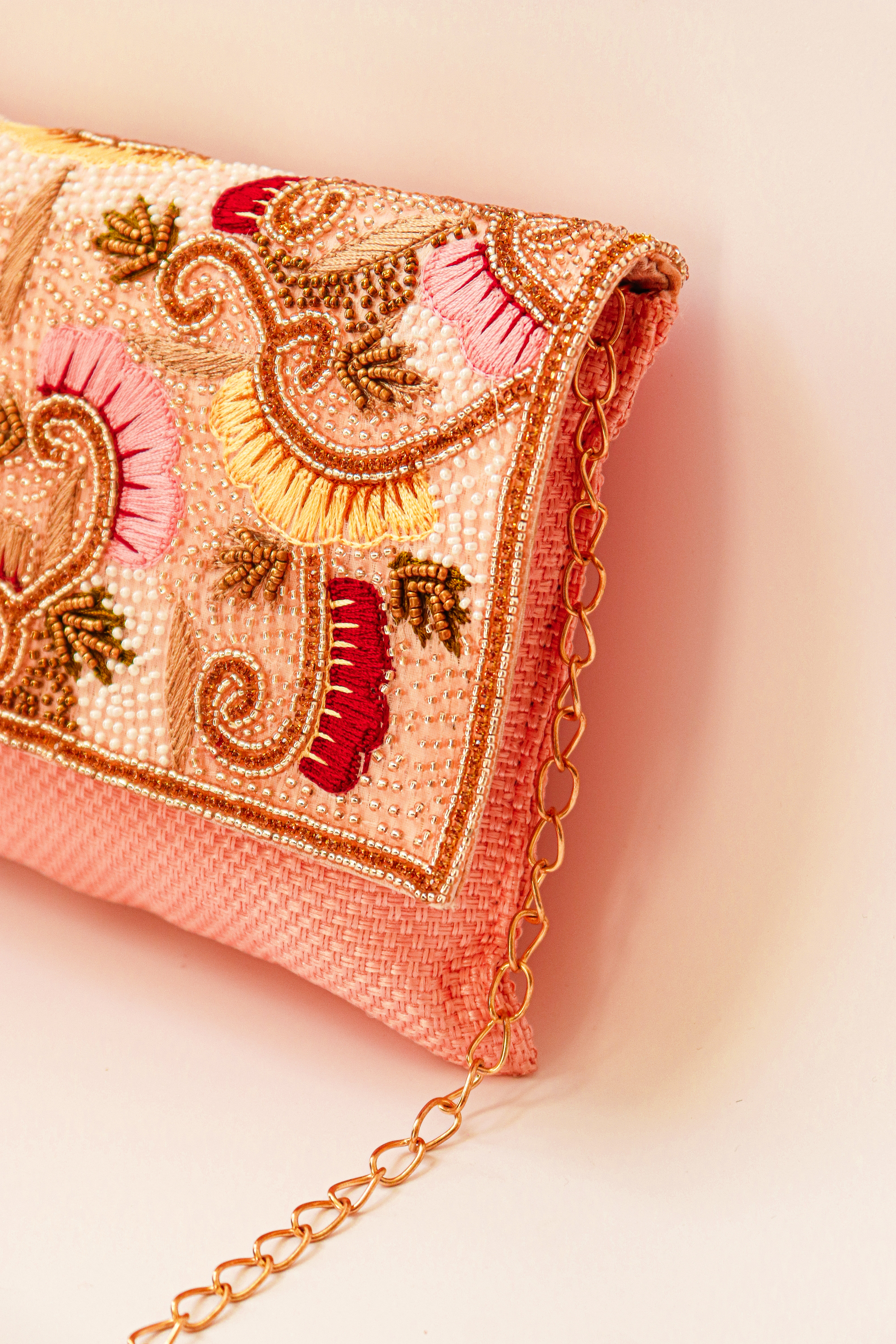 Peach Evening Clutch Bag for Women - Image 5